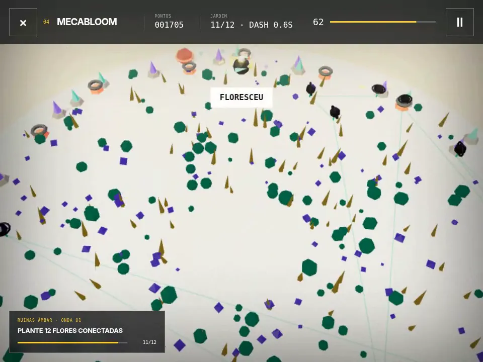 Rede de 12 flores conectadas em Mecabloom